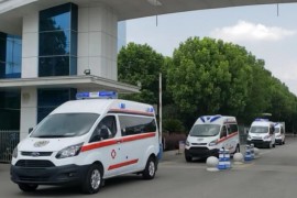 國六江鈴福特新全順V362監護型負壓救護車發往遼寧